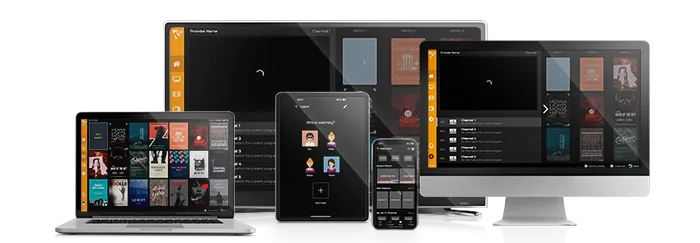 Múltiples dispositivos conectados al servicio IPTV OTT Premium