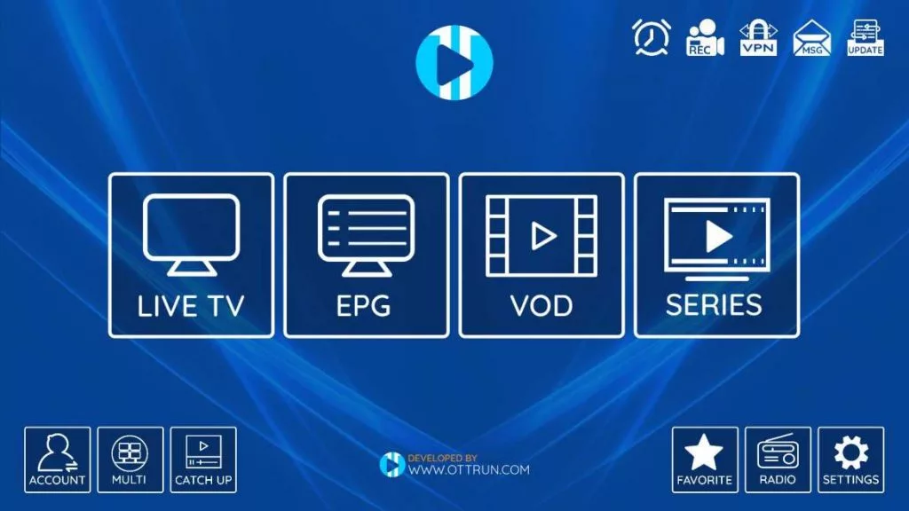 Interfaz del reproductor XCIPTV para suscripción Premium OTT IPTV