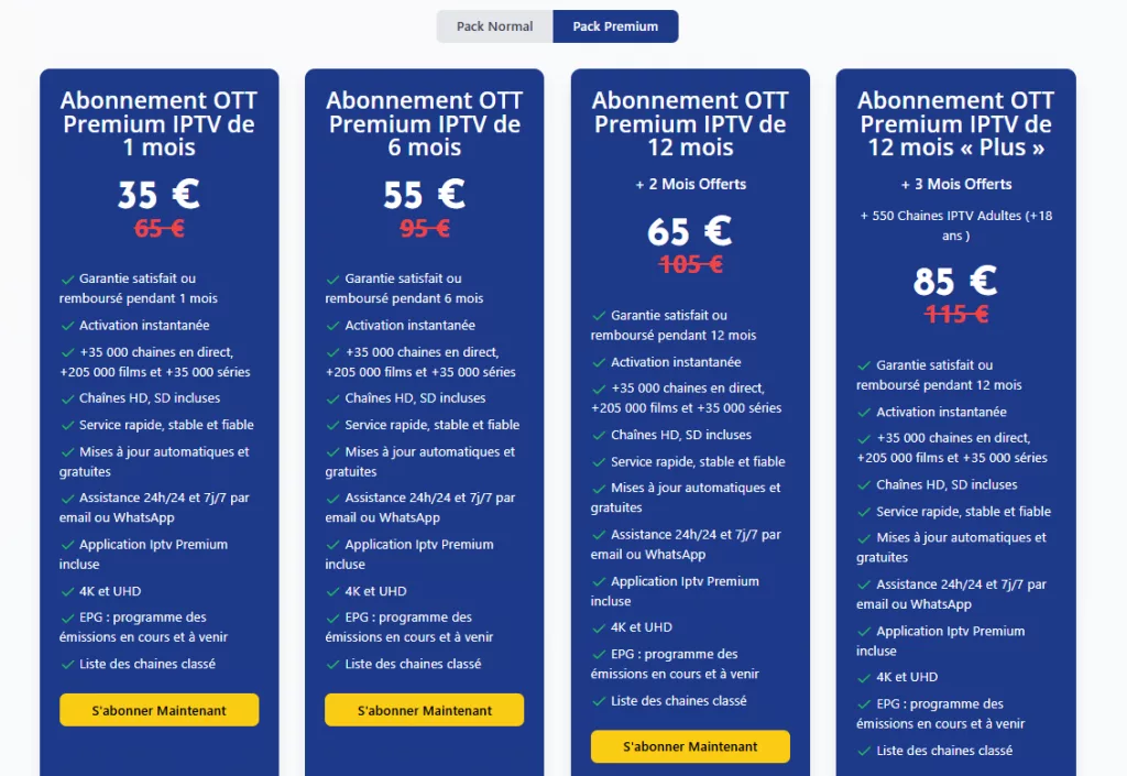 Tarifas Premium