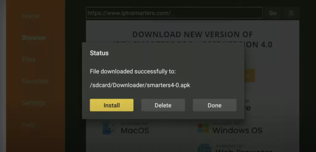 Instalar app Smarters
